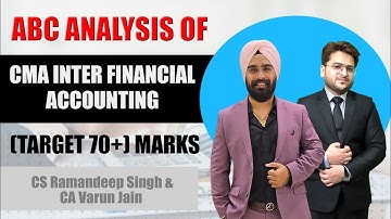 ABC ANALYSIS OF CMA INTER FINANCIAL ACCOUNTING (TARGET 70+ MARKS) BY CA VARUN JAIN