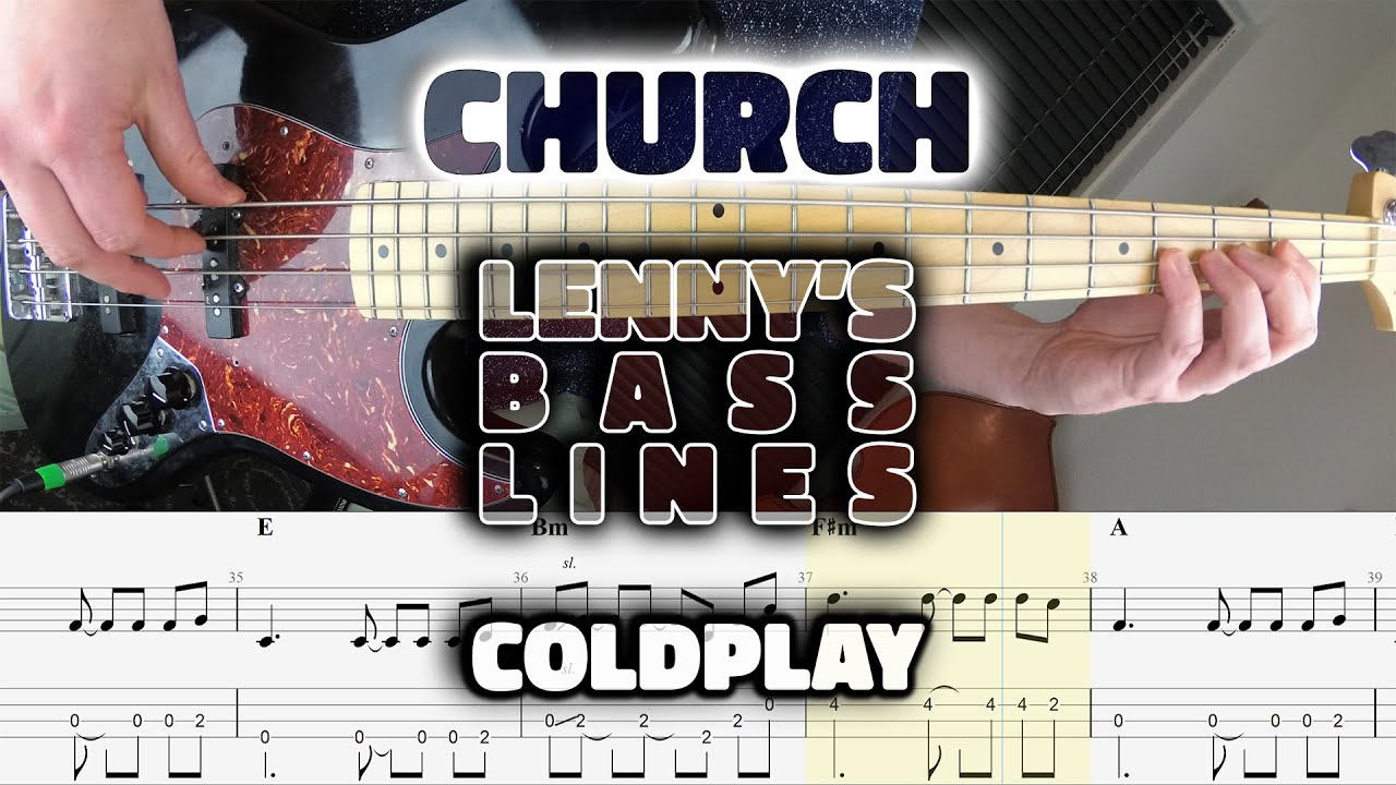 Coldplay Church Bass Line Score Tabs Cover YouTube
