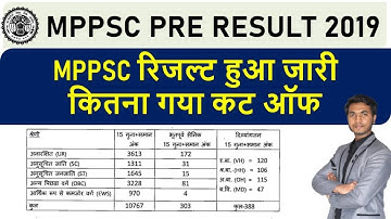 MPPSC PRE 2019 RESULTS DECLARED | CUTOFF & MAINS EXAM DATE