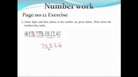 class 4 | Number work | Place value | page no 12 Exercise