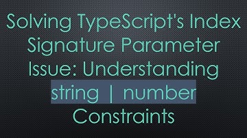 Solving TypeScript