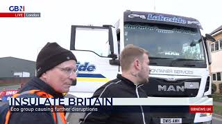 Insulate Britain protesters clash with lorry drivers at a major East London junction