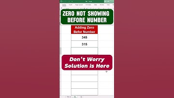 add zero ⭕ before Numbers in Excel #excel #exceltips #data #exceltricks  #exceltutorial #shorts