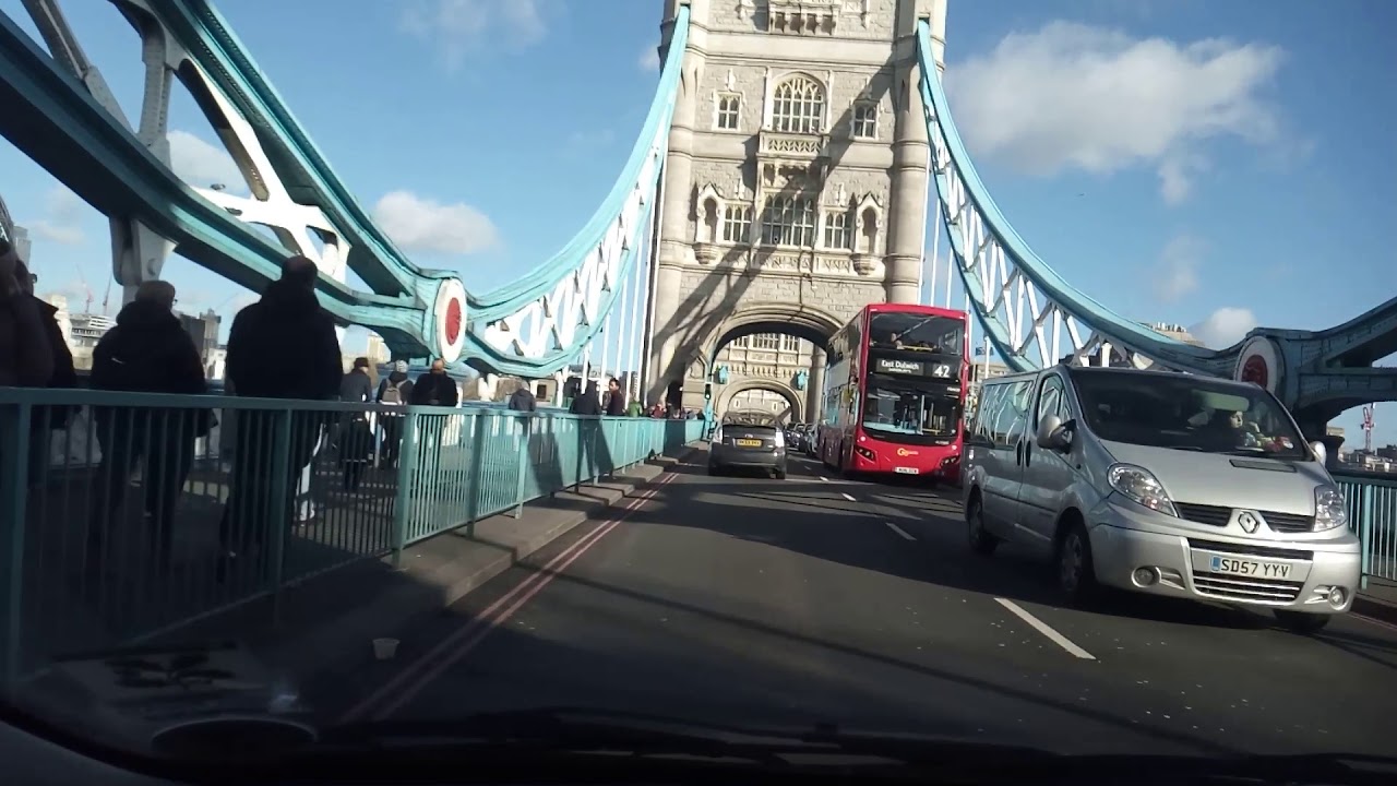 Car journey across Tower Bridge on 11.02.18 YouTube