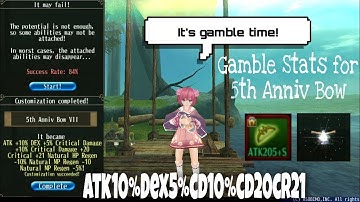 Toram Online-Gamble Weapon Stat Atk10%Dex5%Cd10%Cd20Cr21