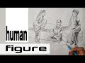 how to draw human figure for beginners/ timelapse video