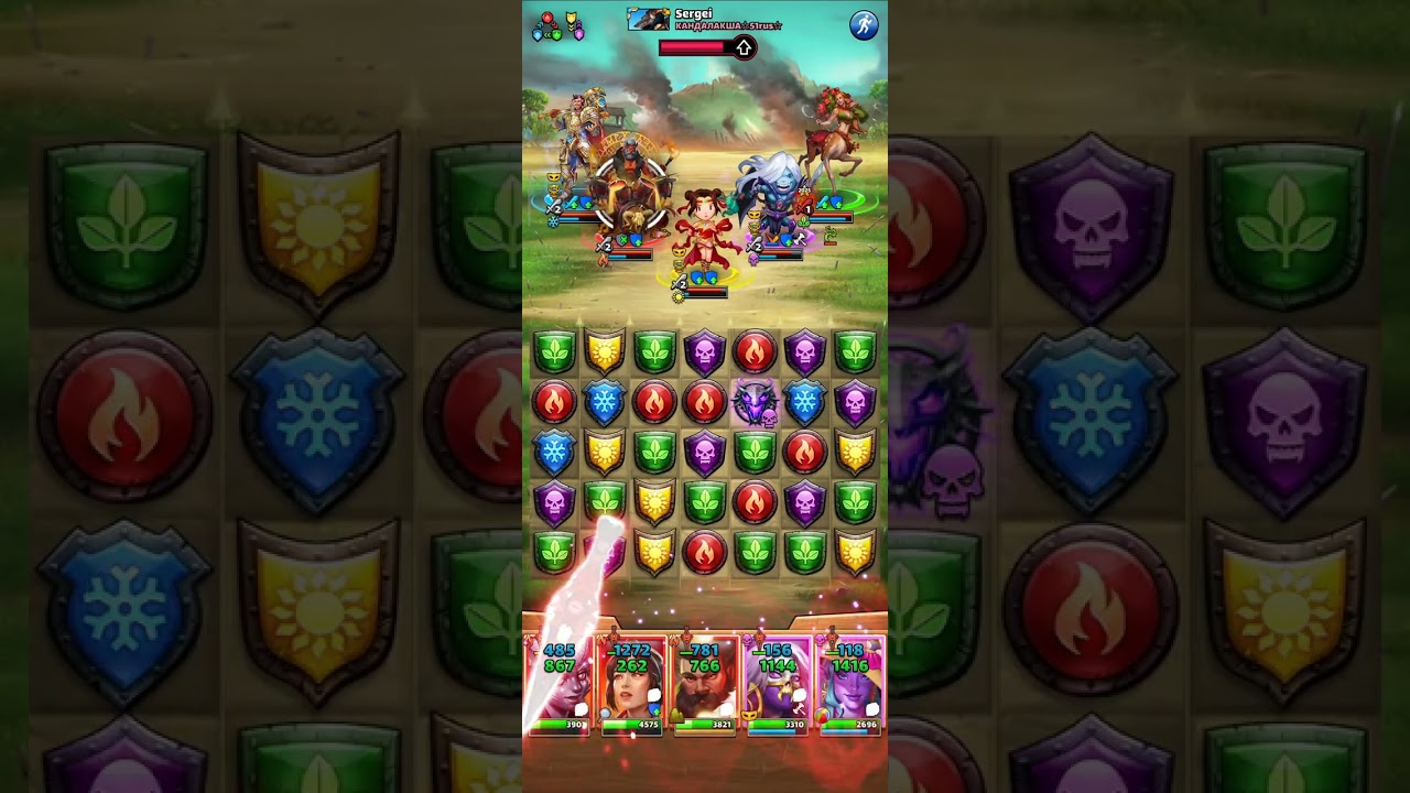 Empires and Puzzles - 4/6 war hits, Attack boost