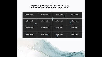 How to Create table by JavaScript  #javascript #webdevelopment @k2khode735
