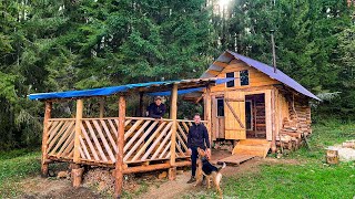 DIY LOG SHELTER FROM START TO FINISH  no talking | Working OFF GRID | FOREST ASMR