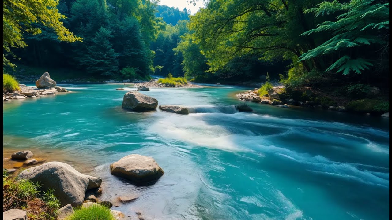 Relaxing River Sounds, Peaceful Forest River,ASMR Water Sounds for ...