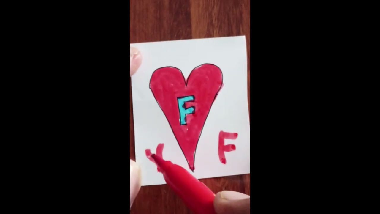 / red capital word  draw 