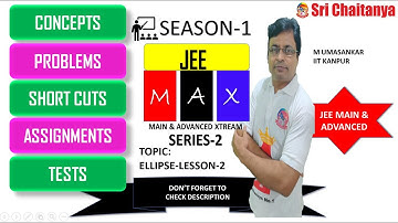 ELLIPSE LESSON-2|JEE MAX (JEE MAIN AND ADVANCED XTREAM) SERIES| SEASON-1|SERIES-2|M UMASANKAR|