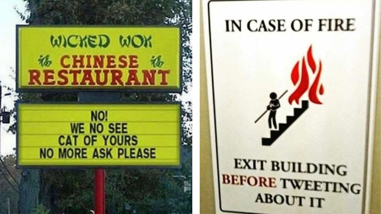 Hilarious Sign Fails - YouTube