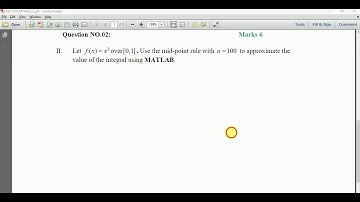 MTH-643 Introduction to MATLAB Assignment # 2 Question # 2