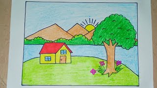 Let's Learn How To Draw A House! For Kids💖Colouring A House 🏡drawing for competition #house #drawing