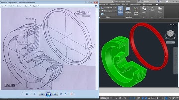 AutoCAD 3D Practice Drawing for Revolve Command | Create 3D Piston & Piston Ring