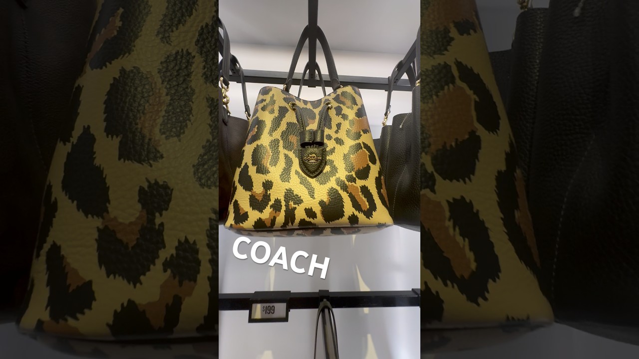 COACH ROWAN BUCKET BAG IN SIGNATURE CANVAS MAXI LEATHER & ANIMAL PRINT 
