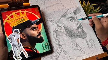 Virat Kohli Drawing,  king Kohli,  Step By Step Outline Tutorial 😍