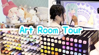 My Art Room MAKEOVER and TOUR!! Crafts, squishies, copic markers...
