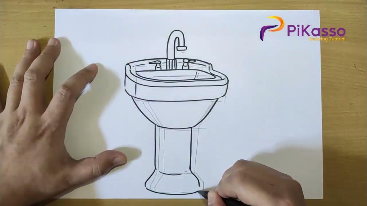 How to Draw a Sink Very Easy step by step YouTube