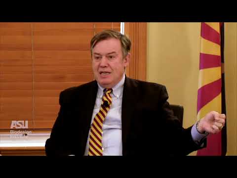 ASU President Michael Crow on Biodesign researcher Hao Yan 