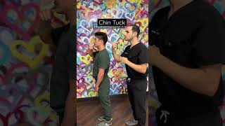 Chin Tuck Stretch For Neck Tightness Migraines Headaches & Posture By Beverly Hills Chiropractor