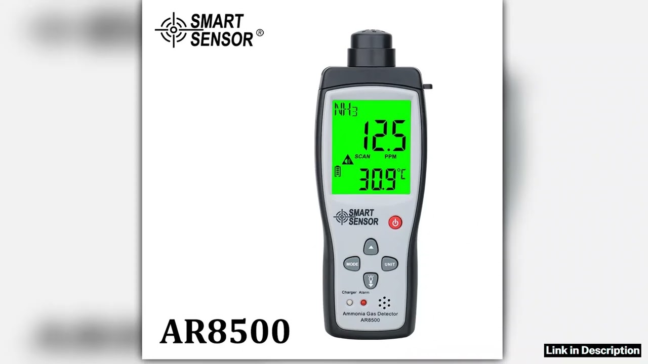 Handheld Smart Sensor Ammonia Gas NH3 Detector Meter 0100PPM Range with Sound Light Alarm for Gas M