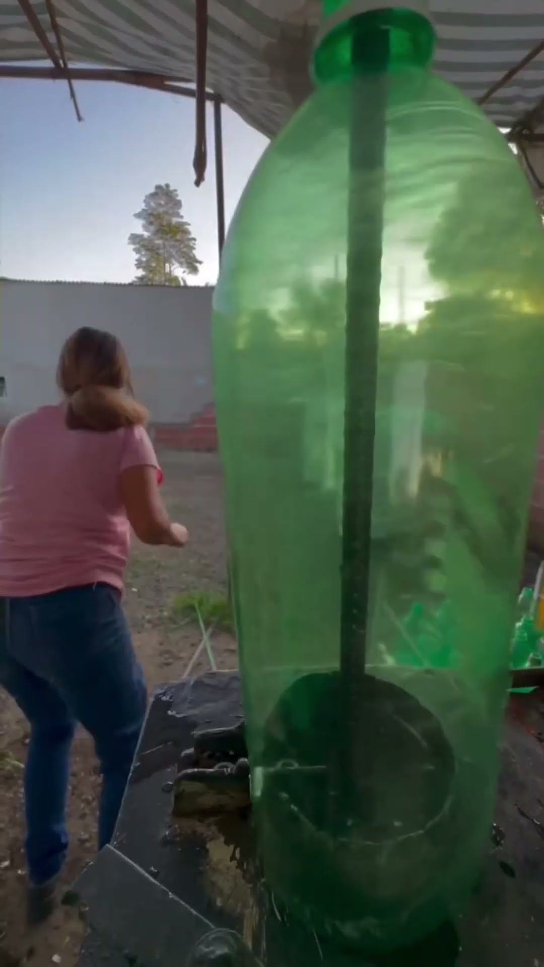 Chinese broom made from garbage bottles #shortsvideo
