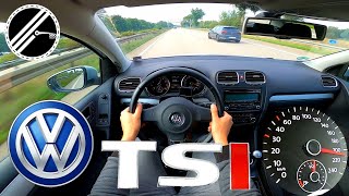 VW Golf VI 1.4 TSI 1K 122 PS Top Speed Drive On German Autobahn No Speed Limit POV