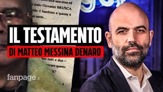 Roberto Saviano racconta l'ultimo interrogatorio di Messina Denaro: 