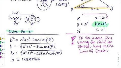 MTH 112  Law of Cosines - SAS Example