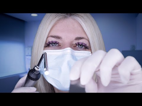 ASMR Ear, Nose & Throat Medical Exam - Otoscope, Blood Pressure, Blood Draw, Typing, Latex Gloves
