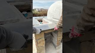 Pizza Oven Stand Granite Countertop Installation #diy #outdoorpizzaoven #outdoorcooking