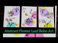 Boho Art tutorial for beginners/Abstract Flower Leaf Boho Painting #bohopainting #bohoart #beginners