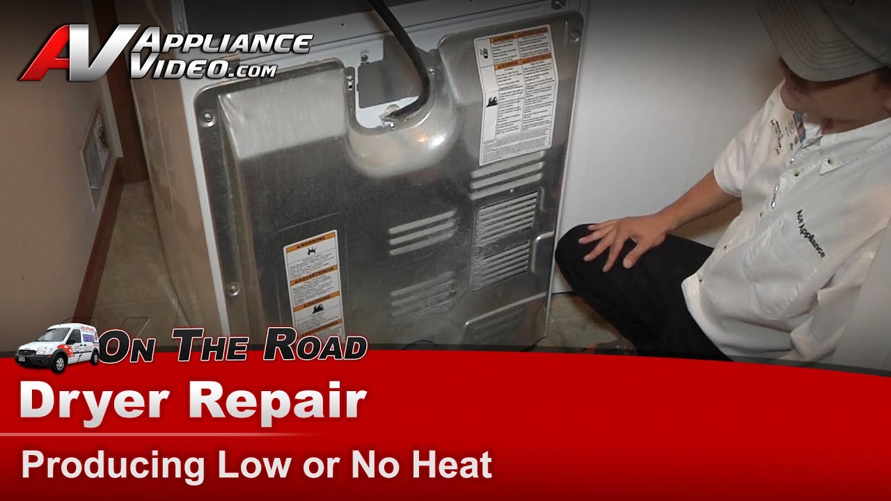 Whirlpool Dryer Repair - Producing Low Or No Heat - LGQ9858PW - YouTube