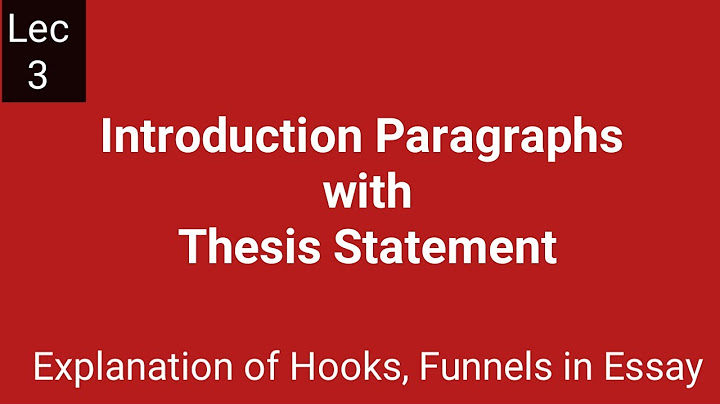 How to write a thesis and introduction paragraph