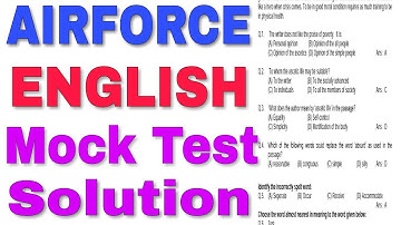 Airforce  English Mock test paper solution(given in website)