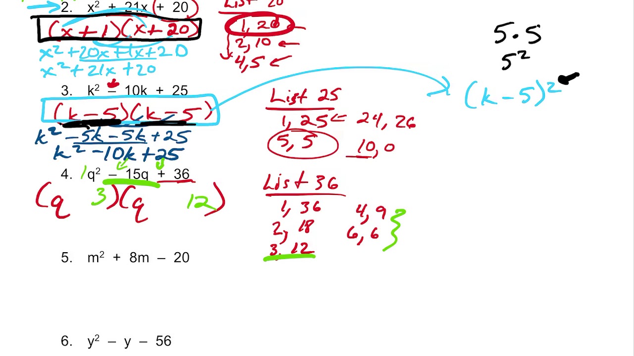 4.3 Notes Factoring a=1 - YouTube