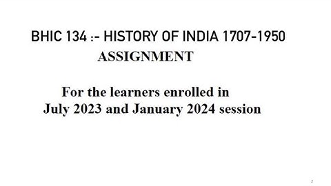 Bhic 134 solved assignment English medium for July 2023 || January 2024 || ignou material #ignou