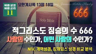 적그리스도 짐승의 수 666, 사람의 수인가, 어떤 사람의 수인가?(요한계시록 13장 8절), NIV, 개역성경, 킹제임스 성경 비교 분석 에피소드 11, 정동수 목사