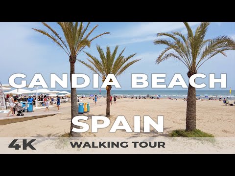 4K Gandia Beach Valencia Spain - Walking Tour 2022