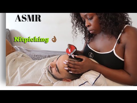 ASMR Nitpicking Whiteheads Scalp Check up | Parting & Scratching