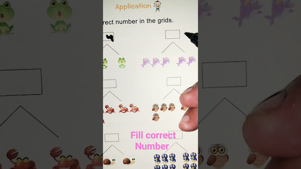 Fill correct number in the grids in cursive