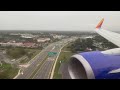 Southwest Airlines Boeing 737-700 Descent and Landing at Norfolk
