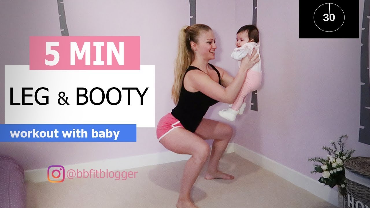 The most efficient 5 MIN BOOTY & LEG workout with Baby | Home Exercises