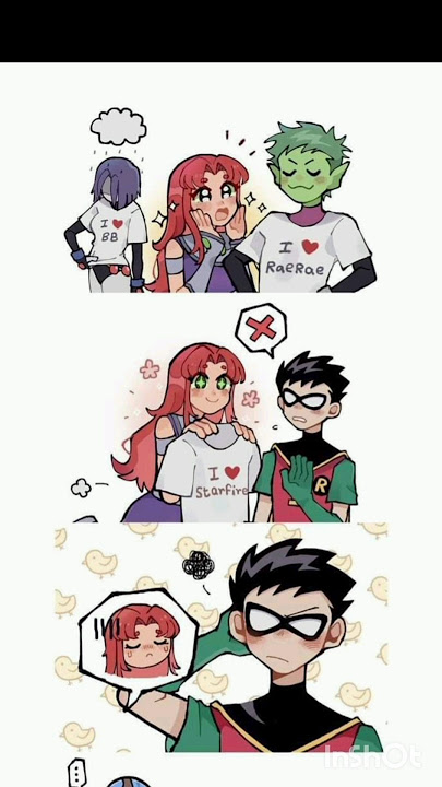 Robin x Starfire anime love images
