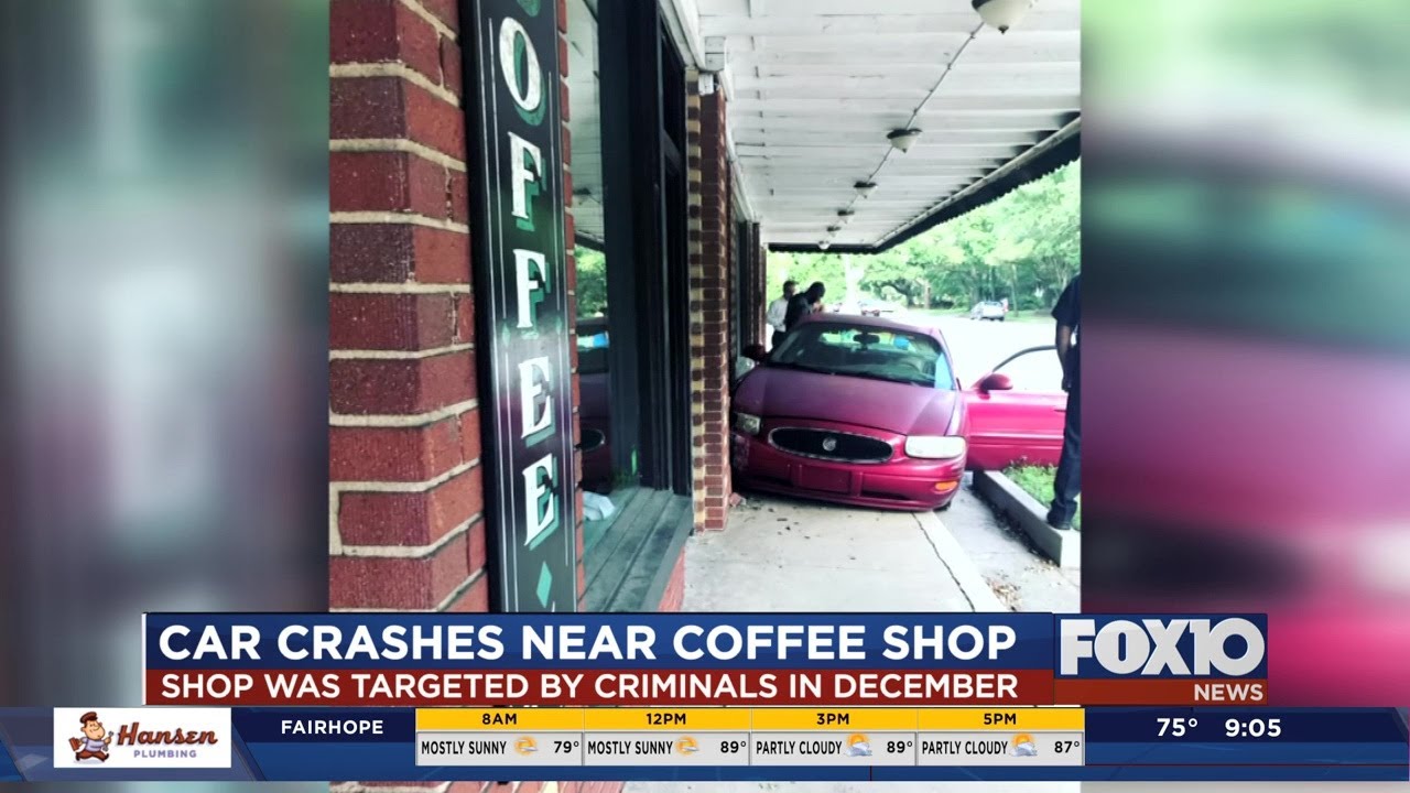 Car crashes into coffee shop in Midtown Mobile