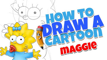 How to draw a cartoon Maggie from the Simpsons | step by step