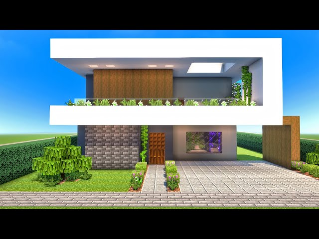 Minecraft Tutorial - Casa Moderna Completa com Piscina e Mobília