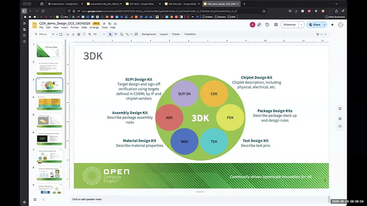 OCP Server - Open Chiplet Economy Workstream call (May 09, 2025)